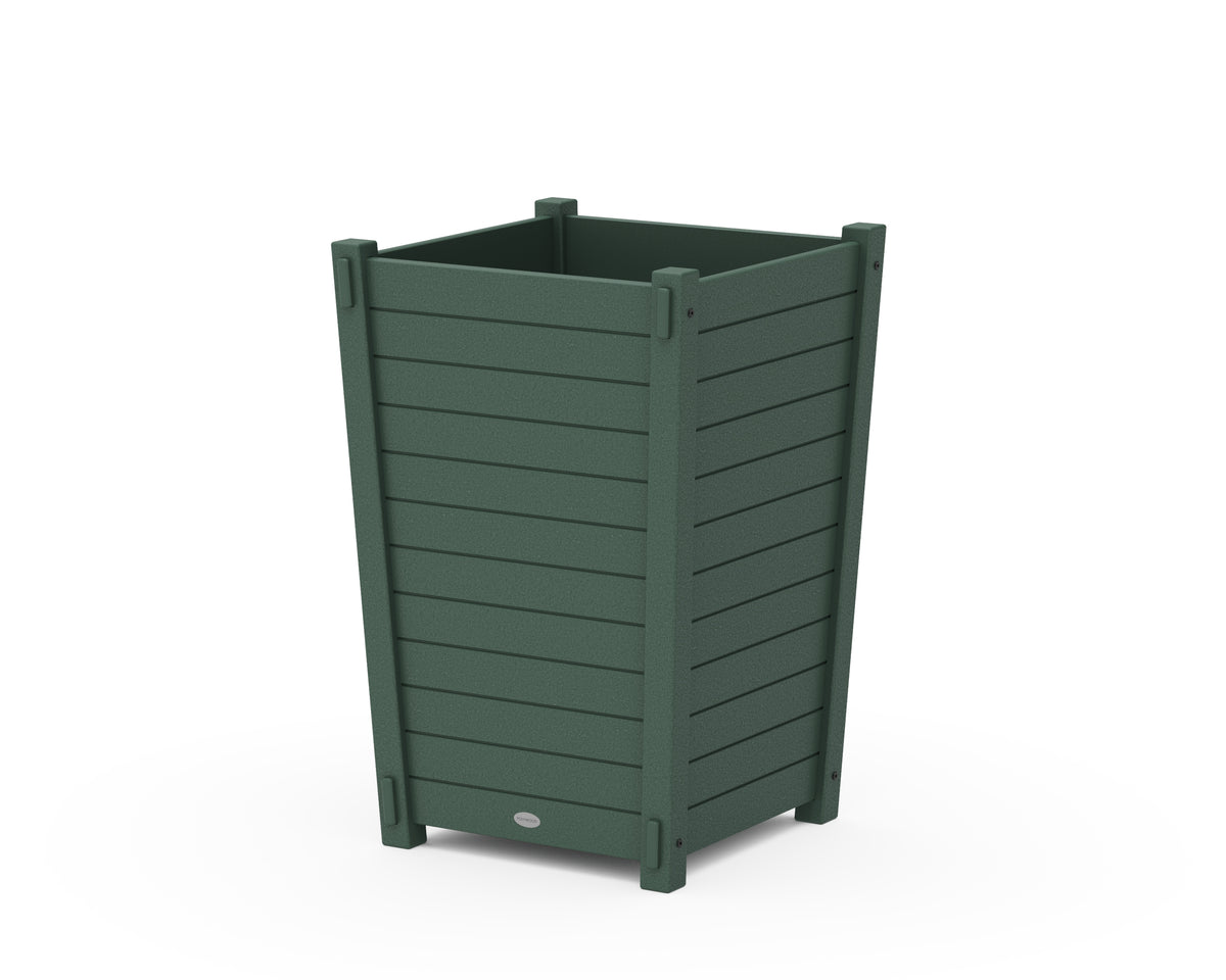 POLYWOOD Nautical Large Tapered Square Planter Box in Green