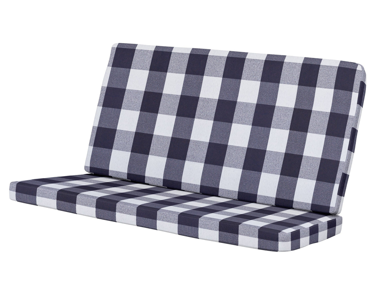POLYWOOD Modern Loveseat Cushion in Buffalo Plaid Navy