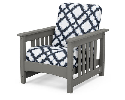 POLYWOOD Club Mission Chair in Slate Grey / Trellis Marine Indigo