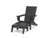 POLYWOOD Modern Studio Folding Adirondack Chair with Ottoman in Black