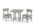 POLYWOOD Modern Studio Urban Chair 3-Piece Bistro Dining Set in Slate Grey
