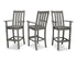 POLYWOOD Vineyard Bar Arm Chair 3-Pack in Slate Grey