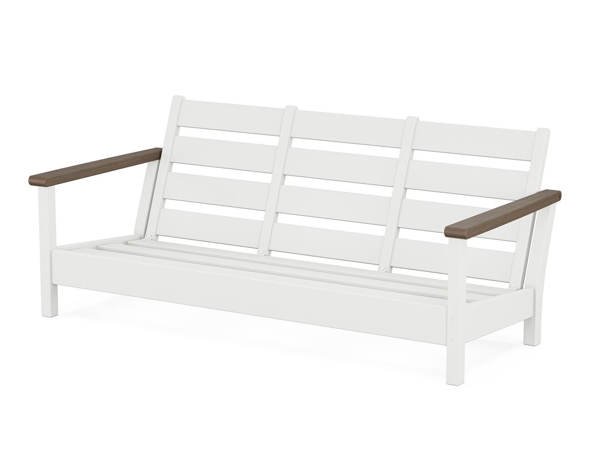 POLYWOOD Harbour Sofa Frame in White / Kona