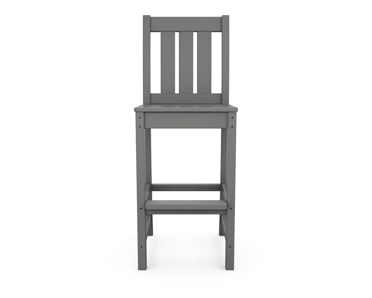 Additional angle of the POLYWOOD Oxford Bar Side Chair in Slate Grey