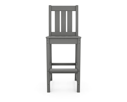 Additional angle of the POLYWOOD Oxford Bar Side Chair in Slate Grey