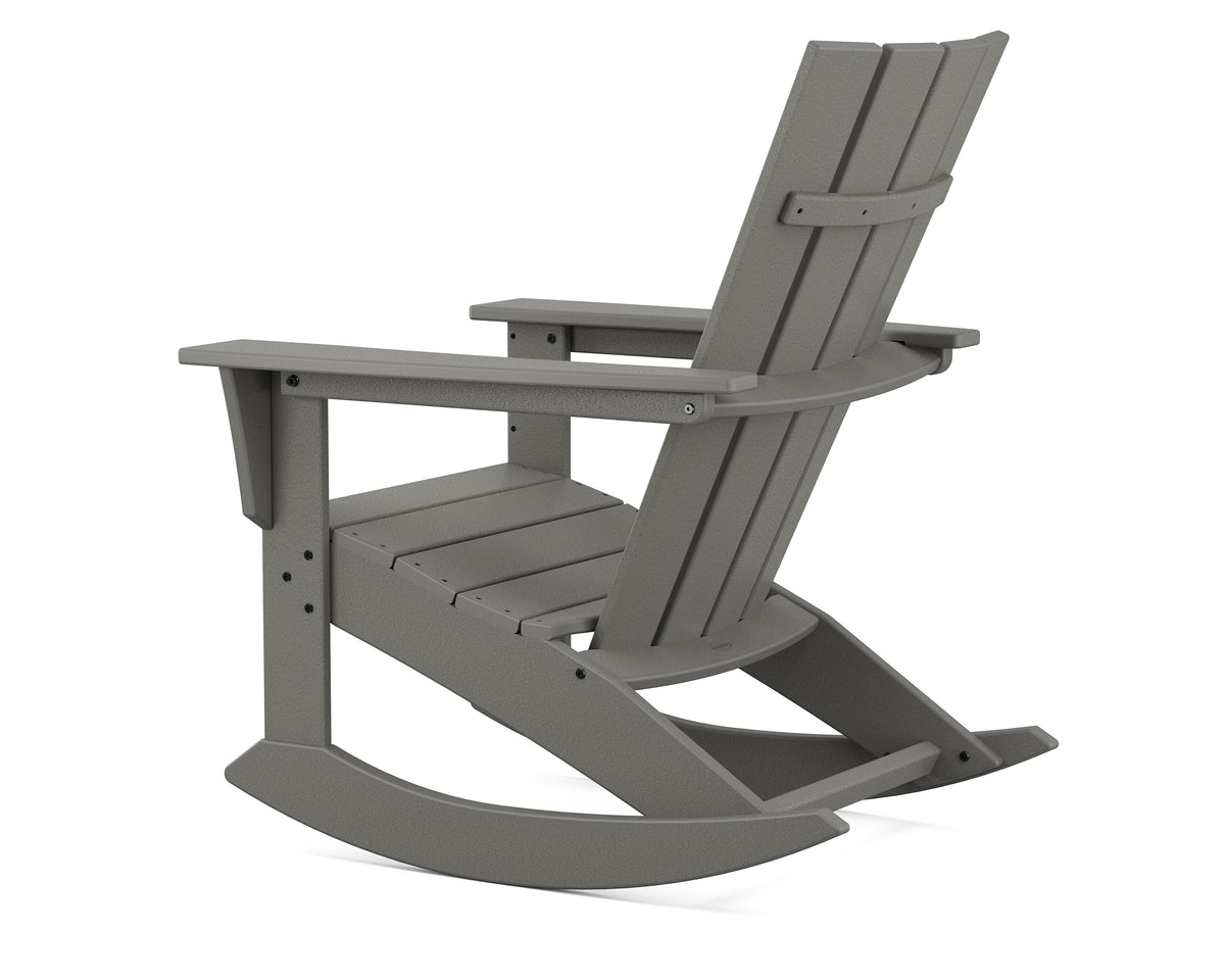 Angled view of a piece from the POLYWOOD Quattro 3-Piece Rocker Set