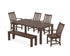 POLYWOOD Vineyard 6-Piece Parsons Dining Set with Bench in Mahogany