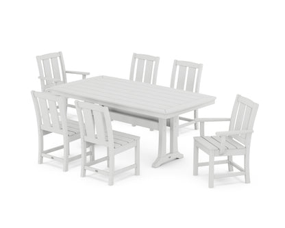POLYWOOD Mission 7-Piece Dining Set with Trestle Legs in White