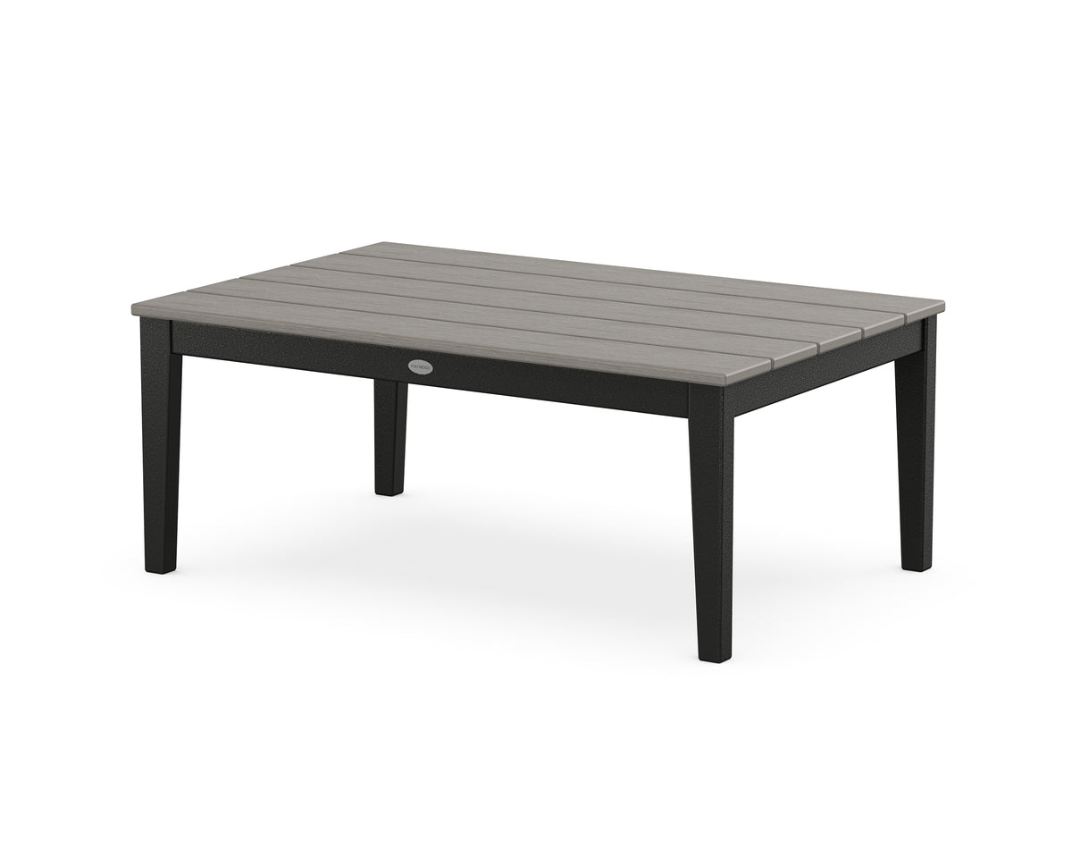 POLYWOOD Newport 28" x 42" Coffee Table in Black / Driftwood