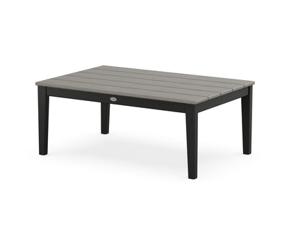 POLYWOOD Newport 28" x 42" Coffee Table in Black / Driftwood