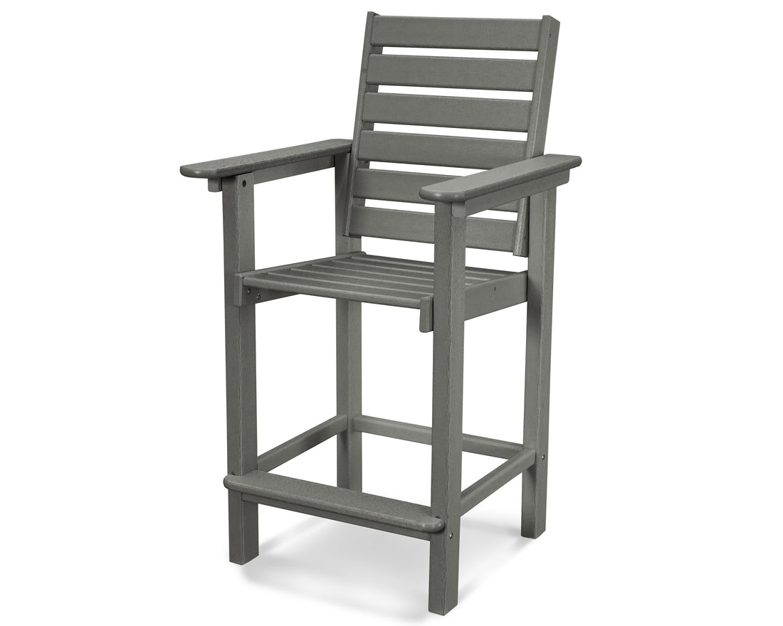 POLYWOOD Captain Counter Chair in Slate Grey
