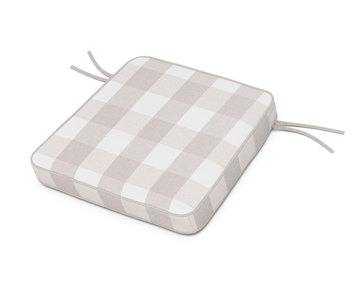 POLYWOOD Acadia Dining Arm Seat Cushion in Buffalo Plaid Dune Burlap