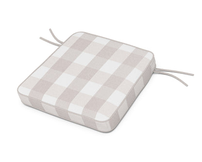 POLYWOOD Acadia Dining Arm Seat Cushion in Buffalo Plaid Dune Burlap