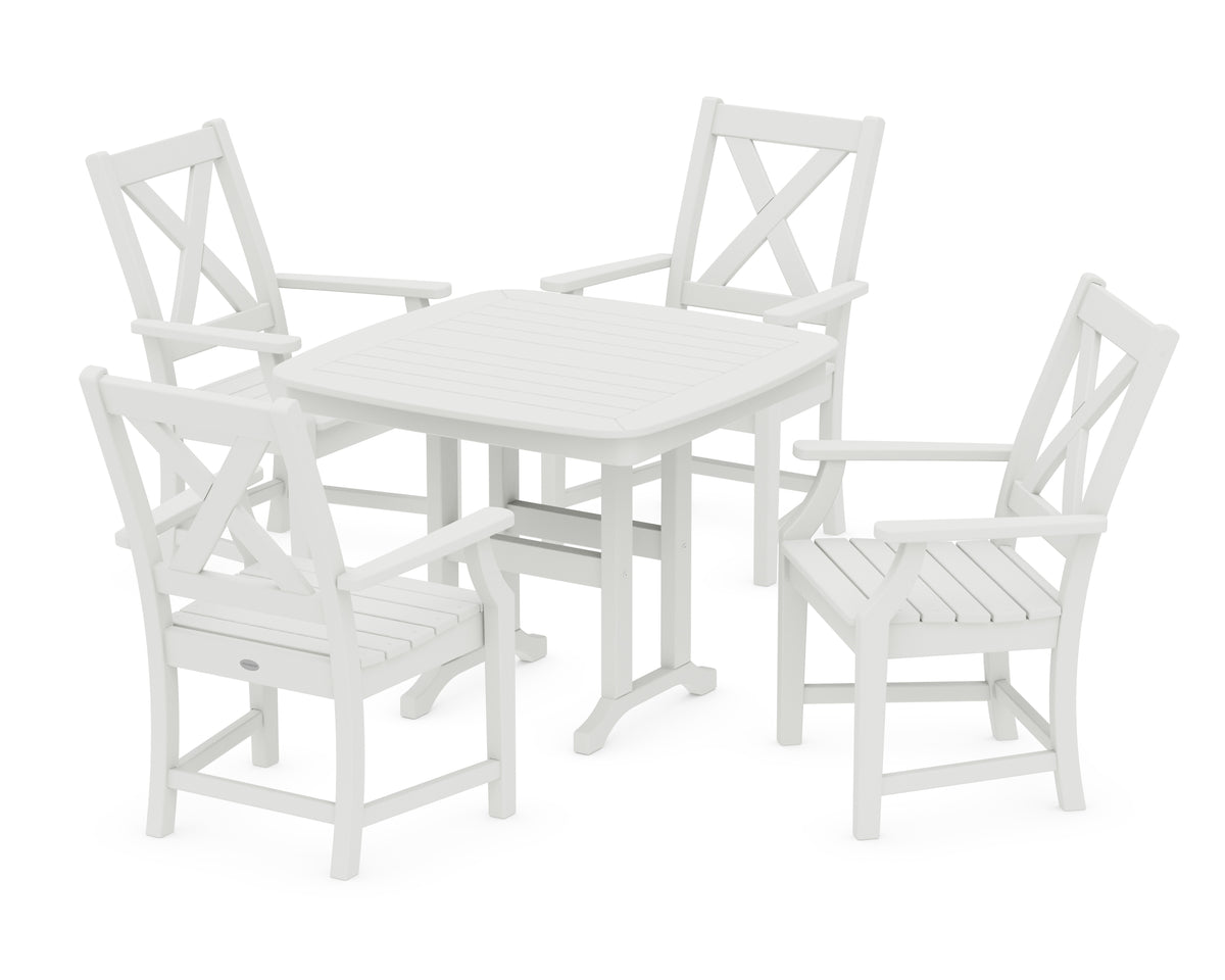 POLYWOOD Braxton 5-Piece Dining Set in Vintage White