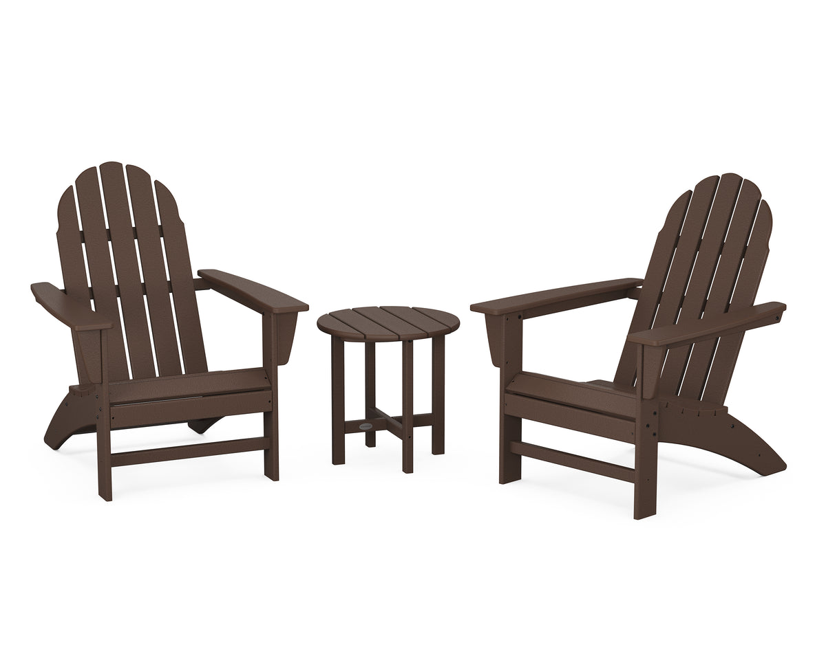 POLYWOOD Vineyard 3-Piece Adirondack Set in Mahogany