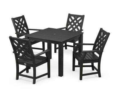 POLYWOOD Wovendale 5-Piece Parsons Dining Set in Black