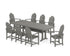 POLYWOOD Classic Adirondack 9-Piece Farmhouse Dining Set with Trestle Legs in Slate Grey