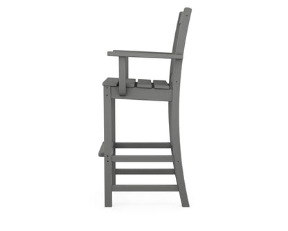 Alternate view of the POLYWOOD Oxford Bar Arm Chair in Slate Grey