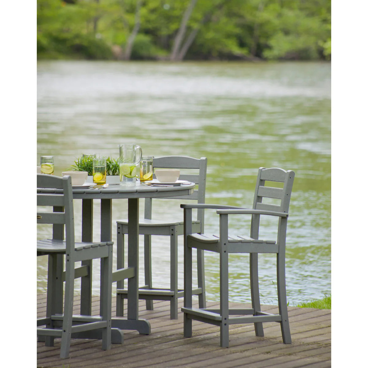 POLYWOOD La Casa Café Counter Arm Chair