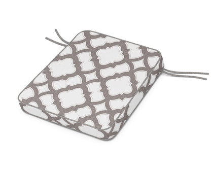 POLYWOOD Chinoiserie Rocker Seat Cushion in Trellis Grey Mist