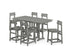 POLYWOOD Modern Studio Plaza Counter Chair 7-Piece Set in Slate Grey