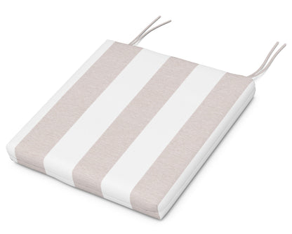 POLYWOOD EDGE Dining Cushion 19.5"D x 19.5"W x 2.5"H in Cabana Stripe Dune Burlap