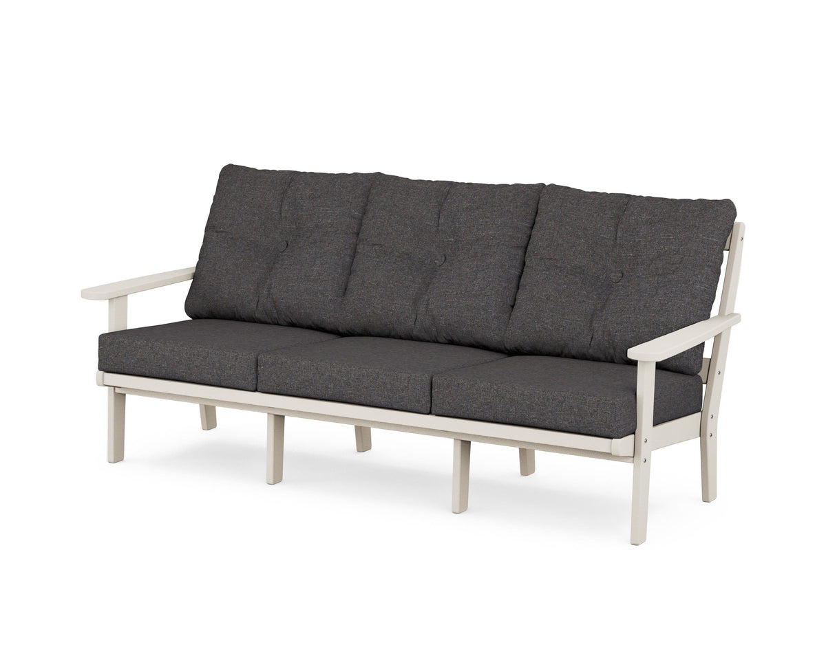 POLYWOOD Mission Deep Seating Sofa in Sand / Ash Charcoal