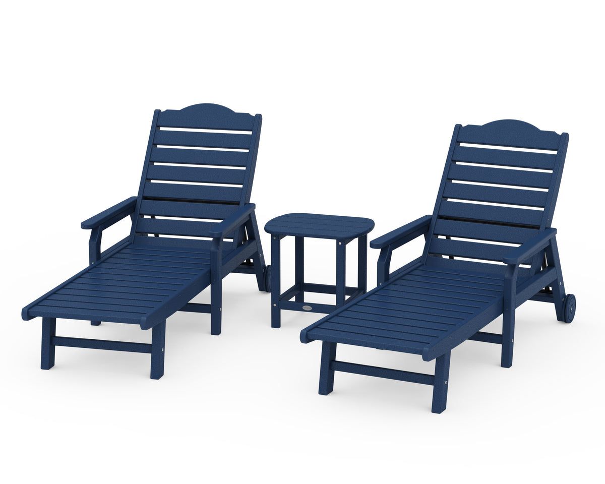 POLYWOOD Draper James Savannah 3-Piece Chaise Lounge Set in Navy
