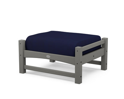 POLYWOOD Club Ottoman in Slate Grey / Navy