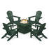 Polywood Fire Pit Set Green Polywood Palm Coast 5-Piece Adirondack Chair Conversation Set with Fire Pit Table