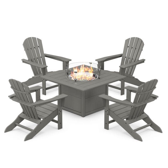 POLYWOOD Palm Coast 5-Piece Adirondack Chair Conversation Set with