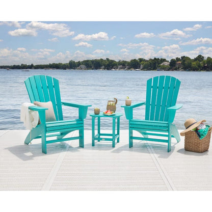 Polywood Nautical 3-Piece Curveback Adirondack Set - Casual Furniture World