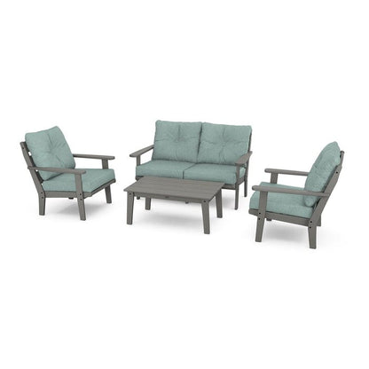Polywood Outdoor Furniture Slate Grey / Glacier Spa Polywood Lakeside 4-Piece Deep Seating Set
