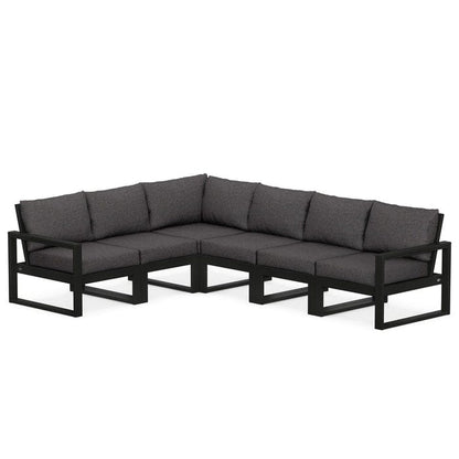 POLYWOOD EDGE 6-Piece Modular Sectional in Black / Ash Charcoal
