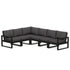 POLYWOOD EDGE 6-Piece Modular Sectional in Black / Ash Charcoal