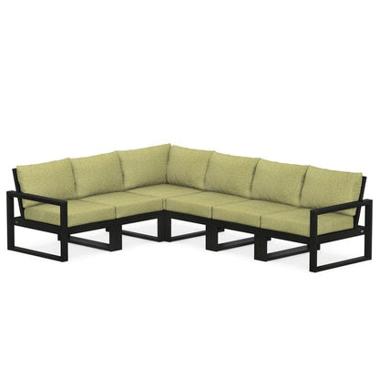 POLYWOOD EDGE 6-Piece Modular Sectional in Black / Chartreuse Boucle