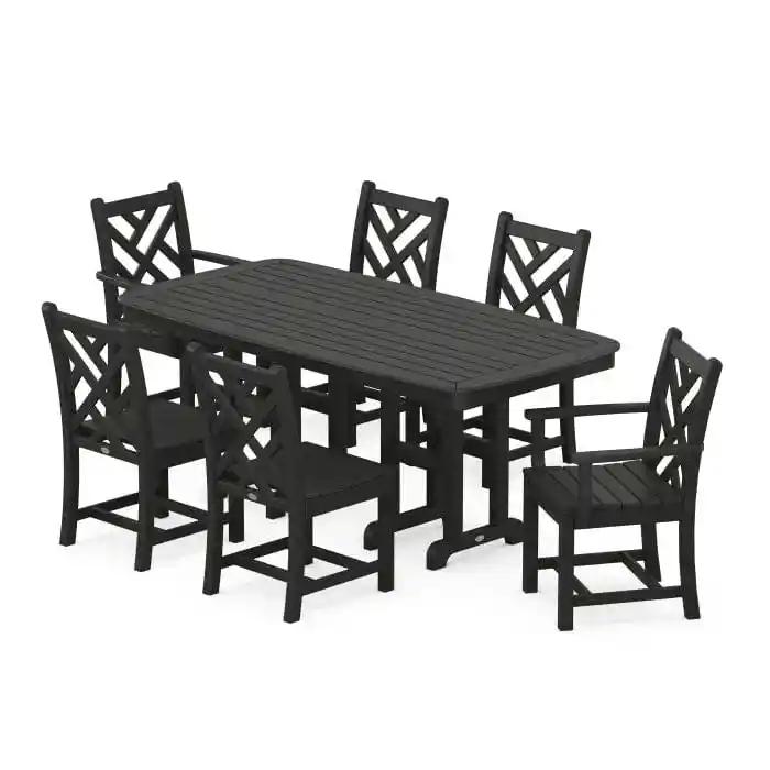 Polywood Polywood Dining Black Polywood Chippendale 7-Piece Dining Set