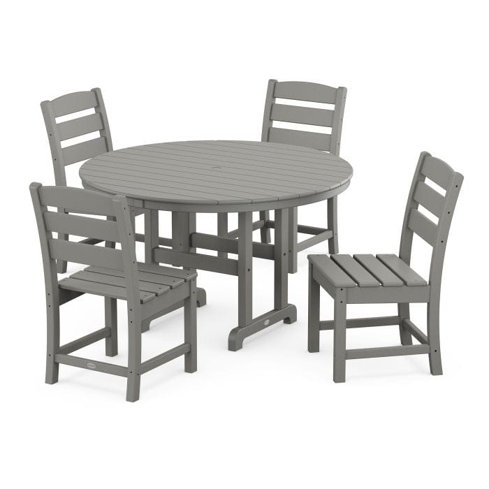 POLYWOOD Lakeside 5-Piece Farmhouse Side Chair Dining Set Casual