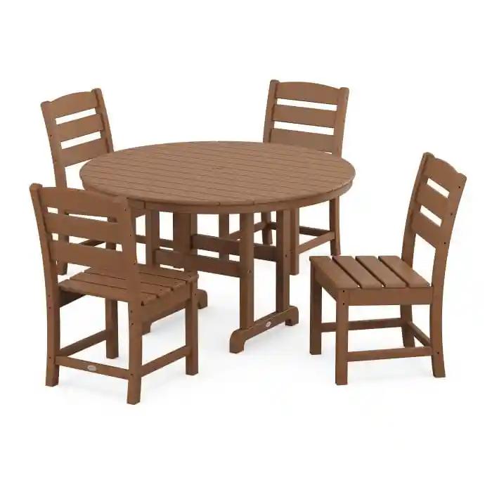 Polywood Lakeside 5-Piece Farmhouse Side Chair Dining Set - Casual Furniture World