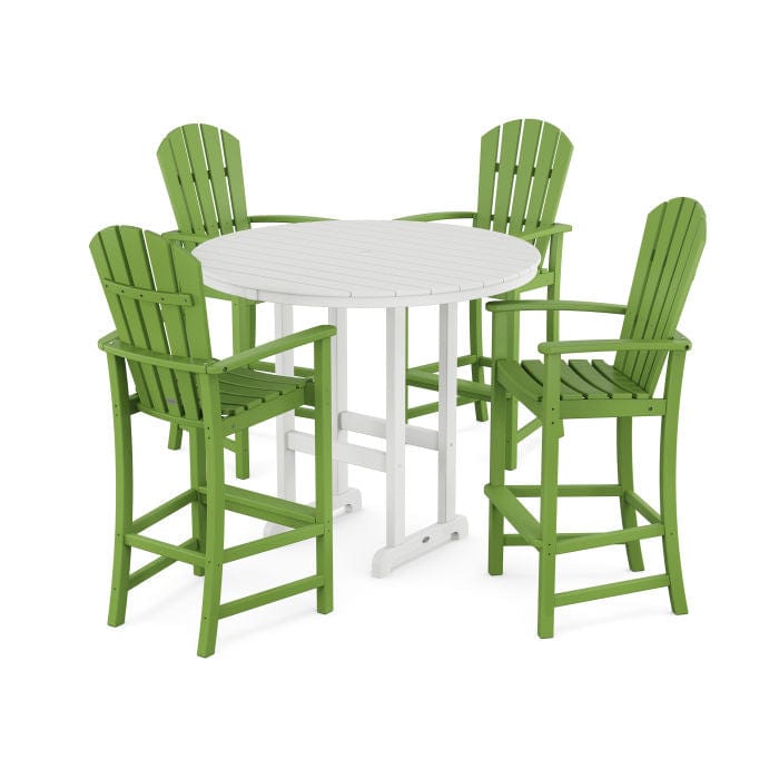 Polywood Palm Coast 5-Piece Round Farmhouse Bar Set - Casual Furniture World