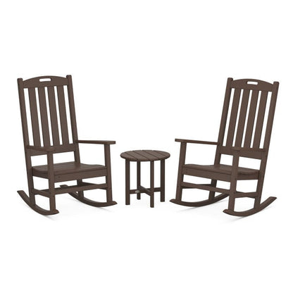 Polywood Nautical 3Piece Porch Rocking Chair Set with Round 18&quot; Side Table - Casual Furniture World