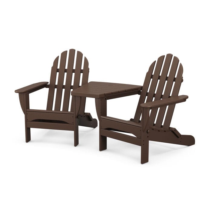 Polywood Classic 3-Piece Folding Adirondack Set With Connecting Table - Casual Furniture World