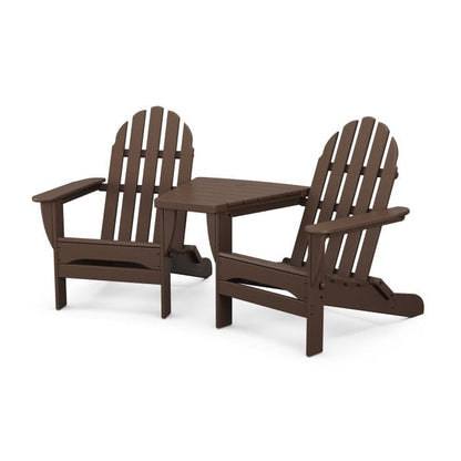 Polywood Classic 3-Piece Folding Adirondack Set With Connecting Table - Casual Furniture World