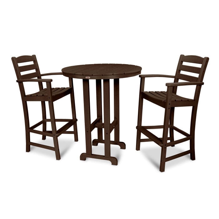 Polywood La Casa Café 3-Piece Round Farmhouse Bar Set - Casual Furniture World