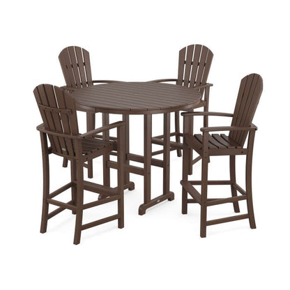 Polywood Palm Coast 5-Piece Round Farmhouse Bar Set - Casual Furniture World