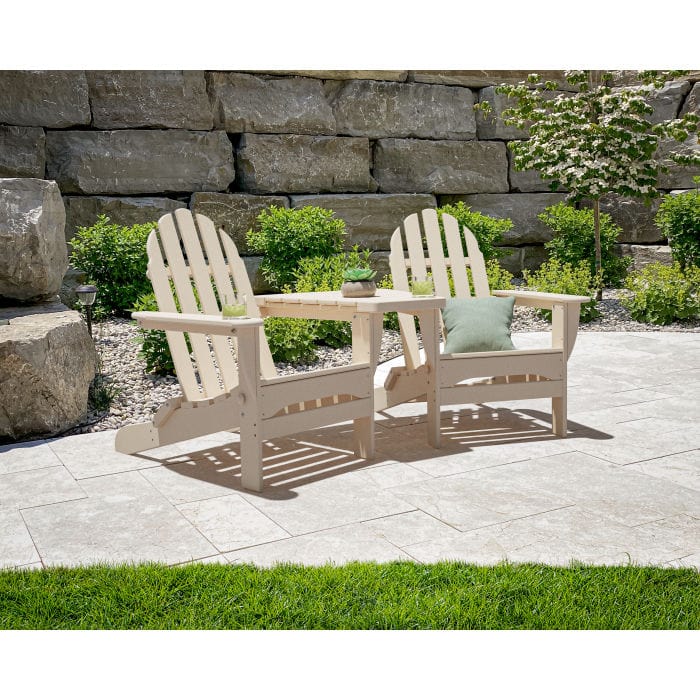 Polywood Classic 3-Piece Folding Adirondack Set With Connecting Table - Casual Furniture World