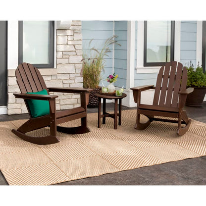 Polywood Vineyard 3-Piece Adirondack Rocking Chair Set with 18&quot; Round Table - Casual Furniture World