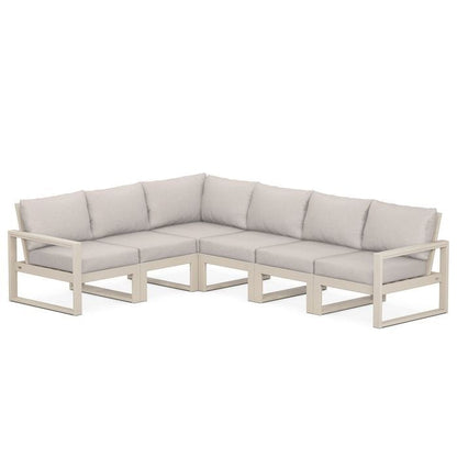POLYWOOD EDGE 6-Piece Modular Sectional in Sand / Dune Burlap