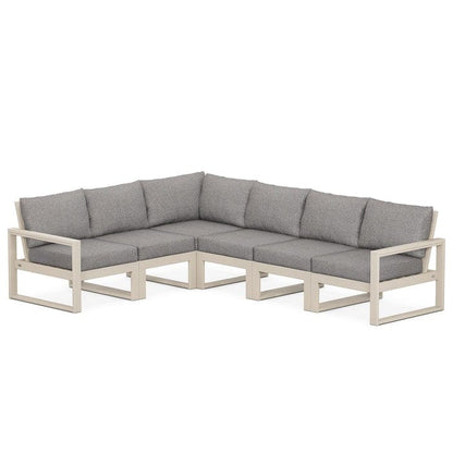 POLYWOOD EDGE 6-Piece Modular Sectional in Sand / Grey Mist