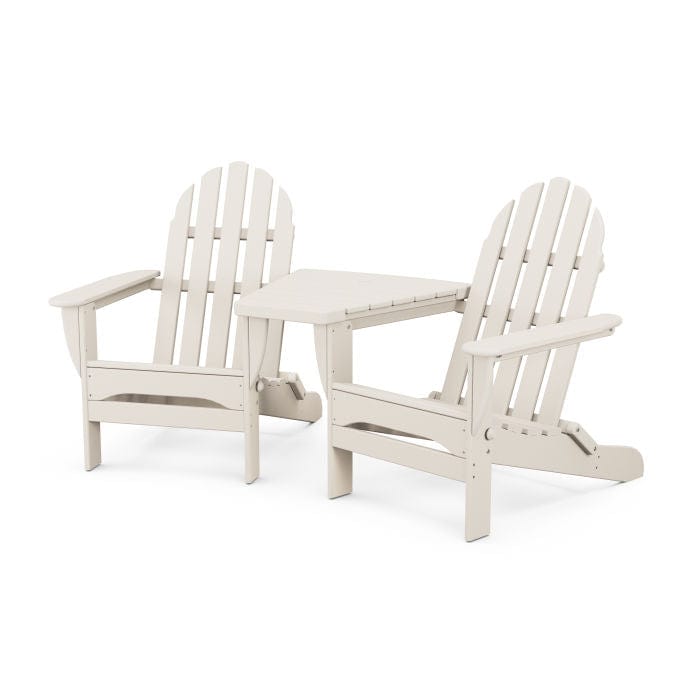 Polywood Classic 3-Piece Folding Adirondack Set With Connecting Table - Casual Furniture World